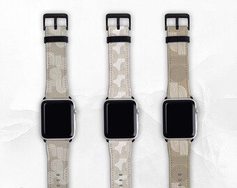 Zen Garden Faux Leather Band for Apple Watch - Sizes 38mm 40mm 42mm 44mm - Apple Watch Band Series 3 4 5 6 7 8 SE