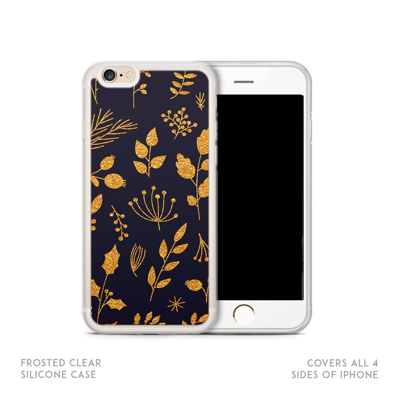 Gold Floral Case for iPhone 13, 13 Mini, 12 Pro, 12 Pro Max, SE, XR, Case for Samsung S22, S22 Plus, S21 Ultra, S20, S20 Plus image 5