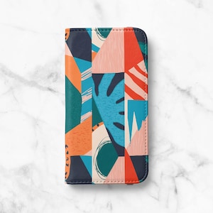 Abstract Art Faux Leather Wallet Case: iPhone & Samsung Galaxy