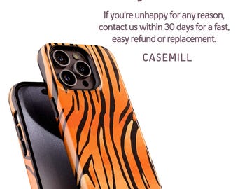 Tiger Print Phone Case for iPhone 17, 16 Pro Max, 16e, 15 Plus, 14