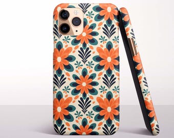 Retro Floral Phone Case for iPhone 17, 16 Pro Max, 16e, 15 Plus, 14 Pro, 13 Mini, 12, 11 - MagSafe, Samsung & Pixel Models