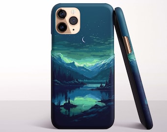 Night Mountain Lake Phone Case for iPhone 18 Pro, 17, 16 Pro Max, 16e, 15 Plus, 14, 13 Mini, 12 - MagSafe, Samsung & Pixel Models