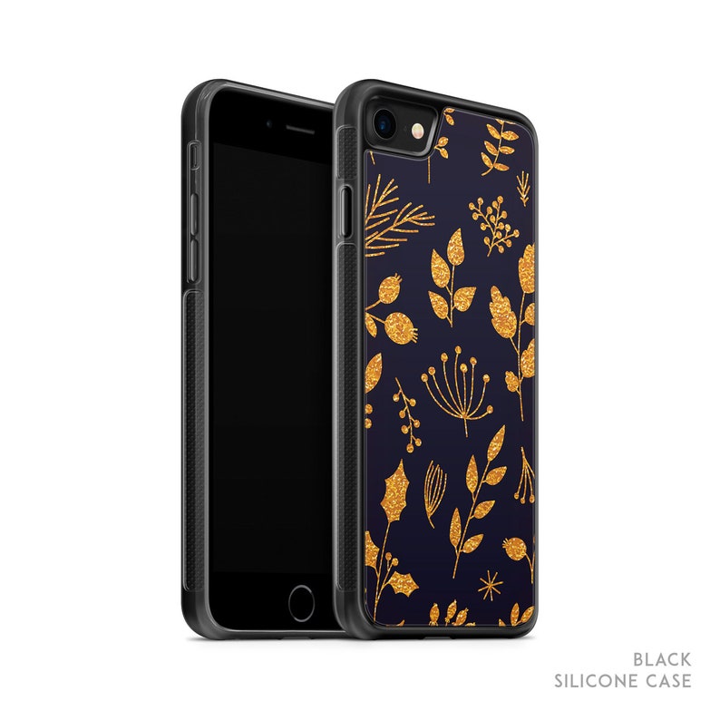 Gold Floral Case for iPhone 13, 13 Mini, 12 Pro, 12 Pro Max, SE, XR, Case for Samsung S22, S22 Plus, S21 Ultra, S20, S20 Plus image 2
