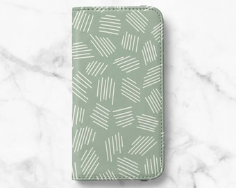 Abstract Dash Wallet Phone Case for Samsung Galaxy S26, S25, S24 Ultra, S23 Plus, S22, S21, S20 - Faux Leather Folio Flip Cover