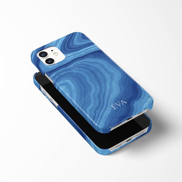 Aqua Quartz Print Case for iPhone 15, 14 Pro, 13 Pro, 12, 11, Phone Case for Samsung S23, S22, S21, Cell Phone Case for Pixel 7, 6, 5