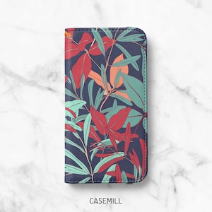 Funda tipo cartera con diseño de selva tropical para iPhone 14, 14 Plus, 14 Pro, 13 Mini, 13 Pro, 12 Pro Max, 12 Pro, 11, 11 Pro Max, SE, XR, XS, 8, 8 Plus