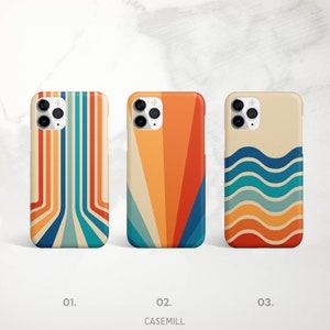 Retro Stripes  Case For iPhone, Samsung, Google Pixel - iPhone 14, 13 Pro, 12, 11, XR, SE, Samsung S21, S20, S10, S9, Pixel 6, 5, 4a
