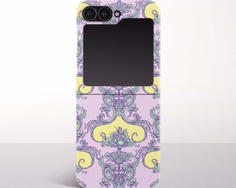 Baroque Botanical Damask Phone Case for Samsung Galaxy Z Flip 7, 6/7 FE, 5, 4, 3 Models