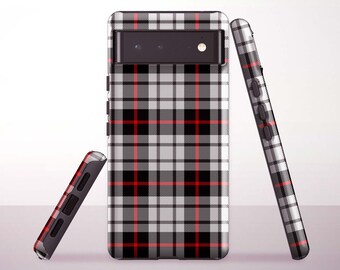 Red Black Plaid Phone Case for Google Pixel 10 Pro XL, 9a, 8 Pro, 8a, 7a, 6 Pro - Samsung & iPhone Models