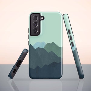 Teal Mountain Phone Case for Samsung Galaxy S23, Galaxy S22 Ultra, S21 FE, S20 Plus, S10, S10 Plus, S9, S9 Plus, Galaxy S21