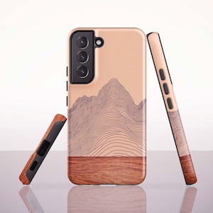 Desert Mountain Line Art Phone Case for Samsung Galaxy S26, S25, S24 Plus, S23 Ultra, S21 FE, S20 - A73, A57, A37, A26, A17
