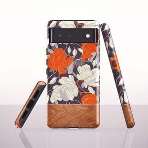 Grey Floral Phone Case for Google Pixel 7, Pixel 6 Pro, Pixel 6, Pixel 5, Pixel 4a, Pixel 4, Pixel 4 xl, Pixel 3a, Pixel 3