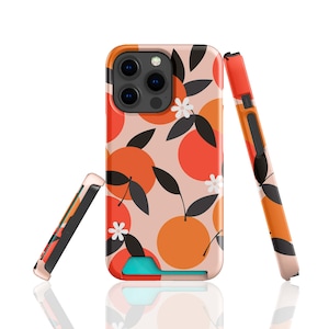 Étui porte-cartes Oranges pour iPhone 14 Pro, 14 Plus, 13 Mini, 13 Pro Max, avec fente pour carte pour Samsung S22, S22 Plus, S21 Ultra, S21
