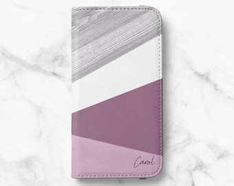 Personalised Wallet Case For Samsung Galaxy S21, S21 Plus, S21 Ultra, S20, S10, Custom Folio Case For iPhone 13, 13 Pro, 12 Pro, 11, SE