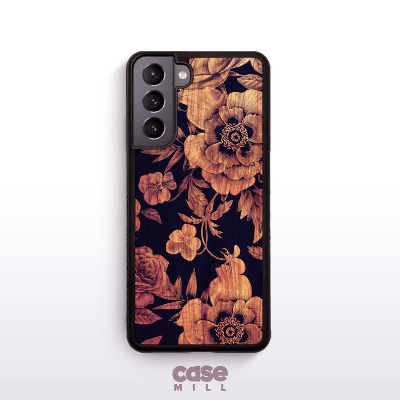 a phone case with a floral design on it