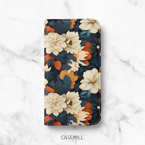 Florals Wallet Case for iPhone 14, 14 Plus, 14 Pro, 13 Mini, 13 Pro, 12 Pro Max, 12 Pro, 11, 11 Pro Max, SE, XR, XS, 8, 8 Plus