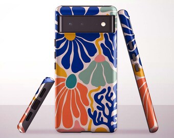 Abstract Floral Pattern Phone Case for Google Pixel 10 Pro XL, 9a, 8 Pro, 8a, 7a, 6 Pro - Samsung & iPhone Models