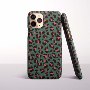 Green Leopard Print Phone Case for iPhone 17, Air, 16 Pro Max, 16e, 15 Plus, 14 Pro, 13 Mini, 12, 11 - MagSafe, Samsung & Pixel Models