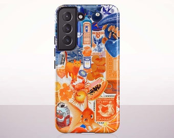 Blue Orange Collage Phone Case | For Galaxy S24, Galaxy S23 Ultra, Galaxy S23, Galaxy S22, Galaxy S21, S20, S10