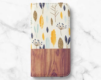 Autumn Leaves Wallet Phone Case for iPhone 18 Pro, 17, 16 Pro Max, 15 Plus, 14 Pro, 13 Mini, 12, 11 - Faux Leather Folio Flip Cover