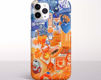 Blue Orange Collage Phone Case | For iPhone 15, iPhone 15 Pro, iPhone 14, iPhone 13, iPhone 12, iPhone 11, SE