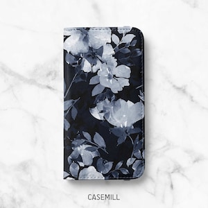 Midnight Floral Wallet Case for iPhone 14, 14 Plus, 14 Pro, 13 Mini, 13 Pro, 12 Pro Max, 12 Pro, 11, 11 Pro Max, SE, XR, XS, 8, 8 Plus