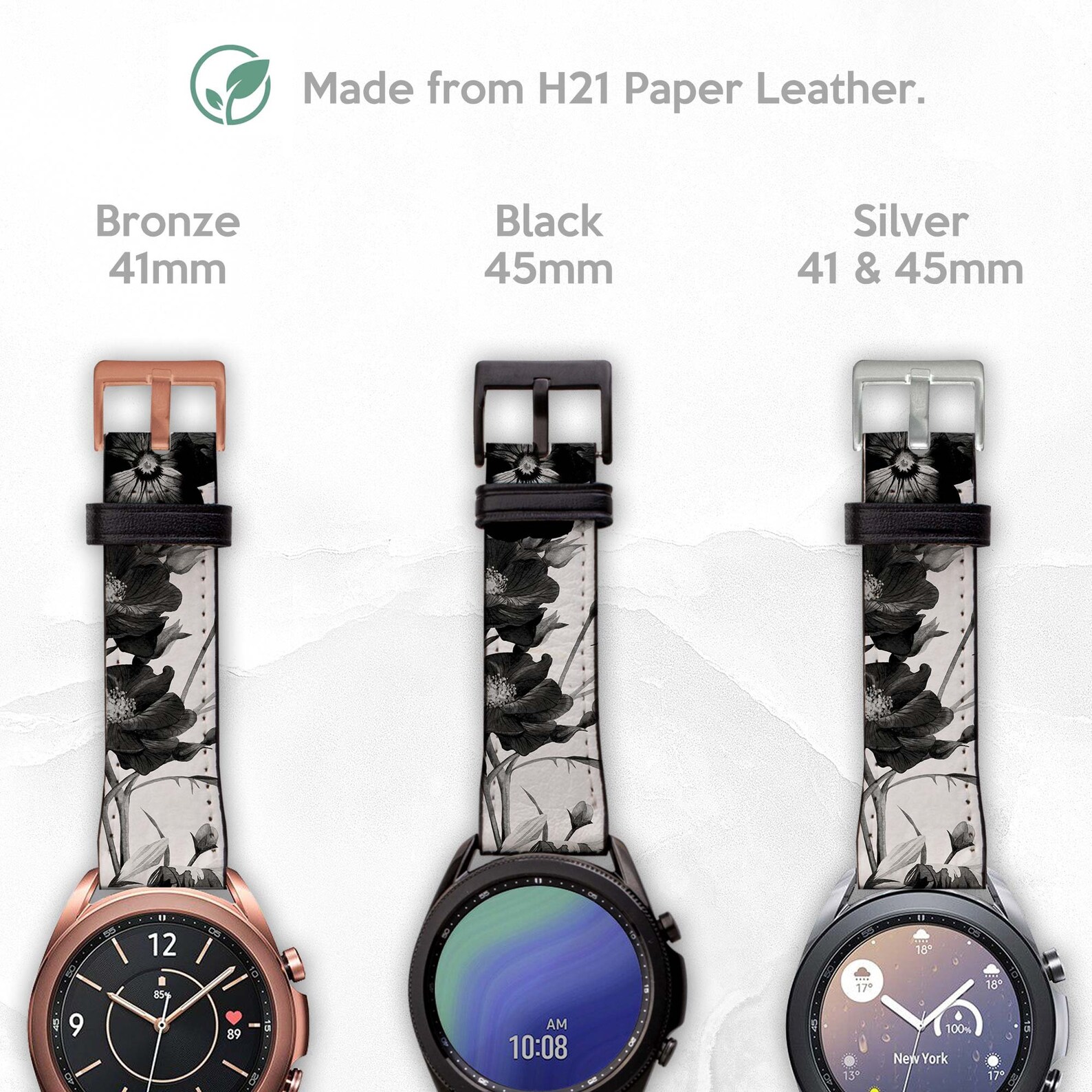 Samsung Galaxy G3 Watch Strap Inky Floral Print Paper | Etsy