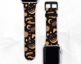 Celestial Mystic Armband aus Kunstleder für Apple Watch - Größen 38 mm 40 mm 42 mm 44 mm - Apple Watch Armband Serie 3 4 5 6 7 8 SE