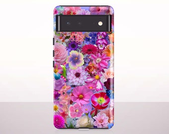 Floral Collage Phone Case For Pixel 8 Pro, Pixel 8, Pixel 7, Pixel 6 Pro, Pixel 6, Pixel 5, 4A, 4, 3A, 3