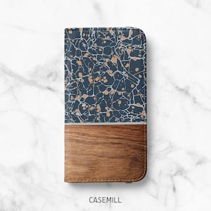 Marbling Wood Print iPhone 13, 13 Pro, 12 Wallet, 12 Pro, iPhone 11, iPhone SE Wallet iPhone XR Wallet iPhone 8 Wallet iPhone XS Wallet