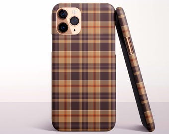 Funda para teléfono con estampado de tartán a cuadros otoñal para iPhone 18 Pro, 17, 16 Pro Max, 16e, 15 Plus, 14, 13 Mini, 12 - MagSafe, Samsung y modelos Pixel