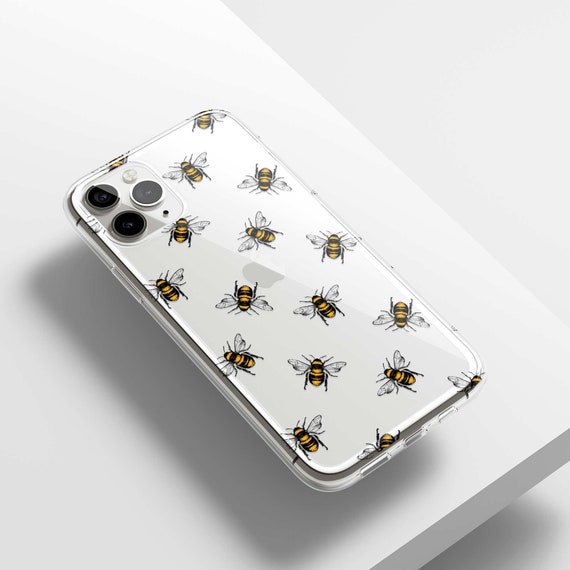  Honey Bumble Bee Texture Personalized Initial Black Rubber Phone  Case Compatible with Apple iPhone 15 Pro Max Plus, 14 Pro Max Plus, 13 Pro  Max Mini, 12 Pro Max Mini, 11