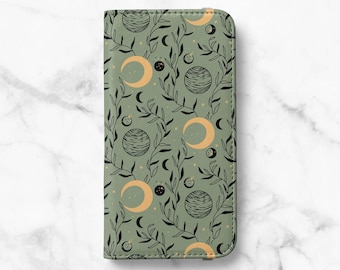 Mystic Planets Wallet Phone Case for Samsung Galaxy S26, S25, S24 Ultra, S23 Plus, S22, S21, S20 - Faux Leather Folio Flip Cover