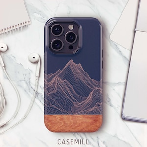 Mountain Line Case for iPhone, Samsung & Pixel, iPhone 14, 13 Pro Max, 14 Plus, 12 Mini, Samsung S22, S21 Ultra, S20 Plus, Pixel 7, 6, 5