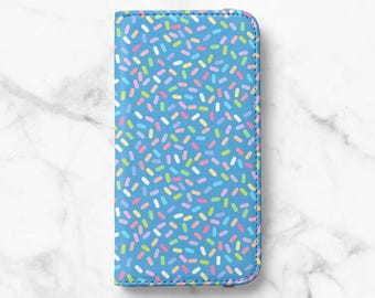 Sprinkles Faux Leather Wallet Case for iPhone 18 Pro, 17, 16 Pro Max, 16e, 15 Plus, 14 Pro, 13 Mini - Samsung S26, S25, S24, S23 Ultra