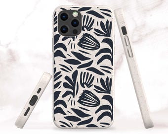Biodegradable Dark Floral Phone Case for iPhone 18 Pro, 17, Air, 16 Pro Max, 15 Plus, 14 Pro, 13 Mini - Samsung S25, S24 Ultra, S23 Plus