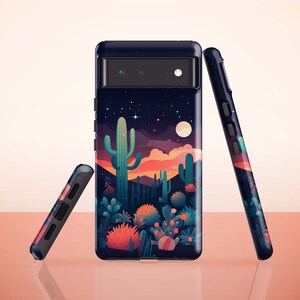Night Cactus Desert Phone Case for Google Pixel 7, Pixel 6 Pro, Pixel 6, Pixel 5, Pixel 4a, Pixel 4, Pixel 4 xl, Pixel 3a, Pixel 3