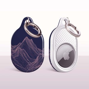 Mountain Line AirTag Hülle, AirTag Halter Schlüsselanhänger, Apple AirTag Cover, GPS Tracker Schlüsselanhänger, Gepäck Taschen Tracker, Haustier Halsband Hülle