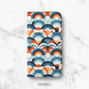 Geometric Arches iPhone Wallet Case: Faux Leather Folio