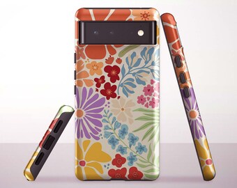 Colorful Floral Mix Phone Case for Google Pixel 10 Pro XL, 9a, 8 Pro, 8a, 7a, 6 Pro - Samsung & iPhone Models