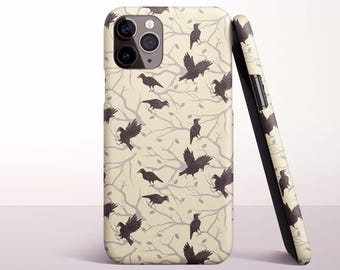 Raven Pattern Phone Case for iPhone 18 Pro, 17, 16 Pro Max, 16e, 15 Plus, 14, 13 Mini, 12 - MagSafe, Samsung & Pixel Models