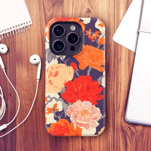 Fall Floral Phone Case For iPhone 16e, iPhone 15 Pro Max, iPhone 14 Plus, iPhone 13 Mini, Samsung S25, S24 Plus, S23 Ultra, Pixel 9 XL Pro