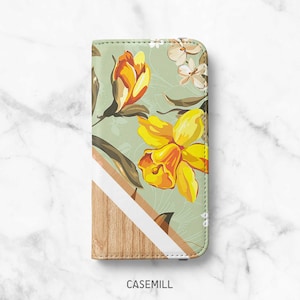Daffodil Wood Print iPhone 12 Wallet iPhone 11 Wallet iPhone SE Wallet iPhone XR Wallet iPhone 8 Wallet iPhone XS Wallet iPhone 8 Plus