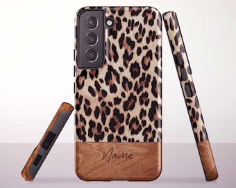Leopard Print Personalized Phone Case for Samsung Galaxy S26, S25, S24 Plus, S23 Ultra, S21 FE, S20 - iPhone & Pixel Models