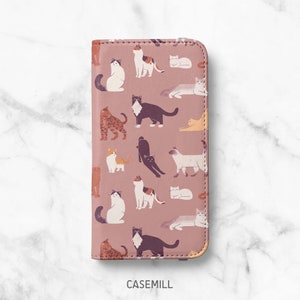 Katzen Muster Print Schutzhülle für iPhone 14, 14 Plus, 14 Pro, 13 Mini, 13 Pro, 12 Pro Max, 12 Pro, 11, 11 Pro Max, SE, XR, XS, 8, 8 Plus