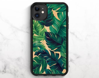 Real Wood iPhone Case iPhone 12 Case iPhone 11 Case iPhone XR Case iPhone 8 Case iPhone 11 Pro Case iPhone XS Case Banana Leaf Print