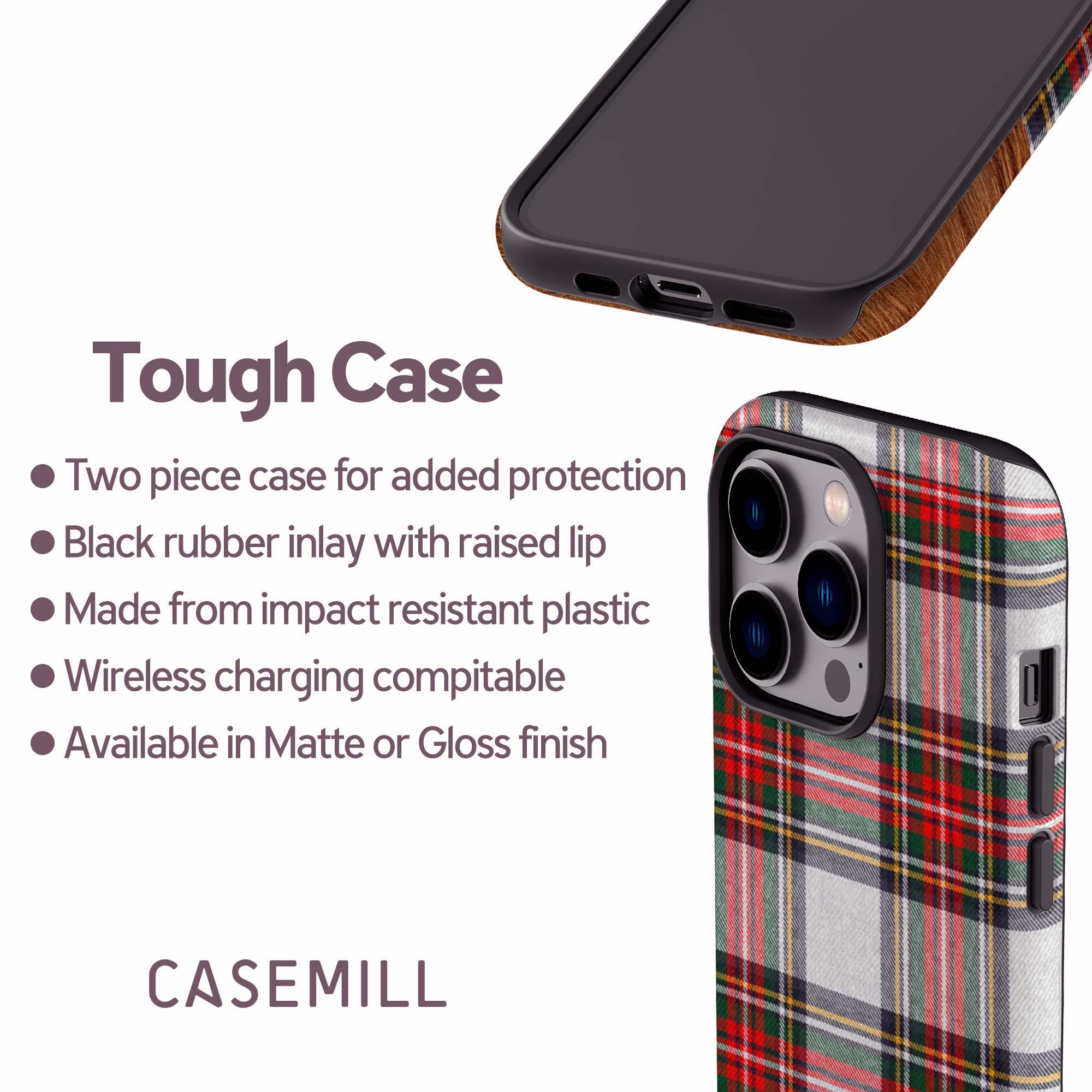 Tartan Plaid Phone Case for iPhone 17, 16 Pro Max, 16e, 15 Plus