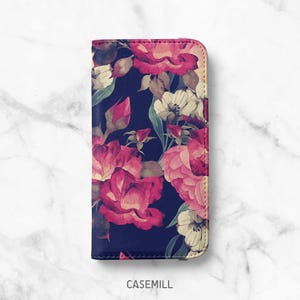 Botanical Floral Wallet Phone Case for iPhone 17, 16 Pro Max, 15 Plus, 14 Pro, 13 Mini, 12, 11 - Faux Leather Folio Flip Cover