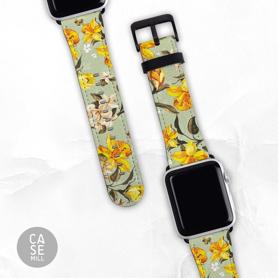 Band for Apple Watch Series 1 2 3 4 5 6 7 SE Watch Band 38 40 41mm 42 44 45mm for Apple Watch Strap Vegan Leather Daffodil Etsy Australia