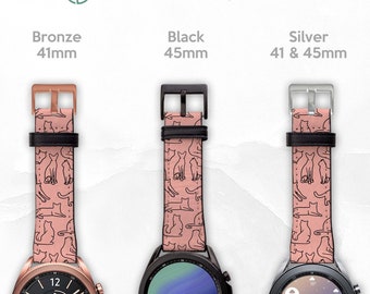 Samsung Galaxy G3 Watch Strap Cat Breed Print Paper Leather Watch Band Galaxy 3 41mm Watch Strap G3 45mm Watch Band Faux Leather Etsy